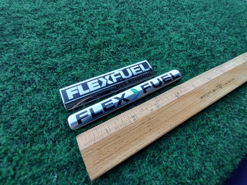 (2) Chevy GMC GM OEM Flex Fuel E85 Ethanol Emblem Badge Logo Nameplate Name 2L3