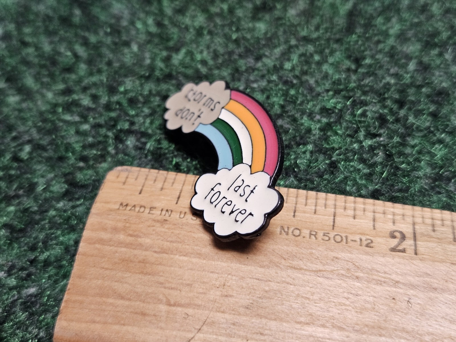 Storms Don't Last Forever Rainbow And Cloud Enamel Pin Badge Brooch Rainbow