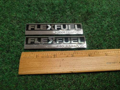 (2) 2006-2016 GMC Yukon Sierra Flex Fuel E85 Ethanol Nameplate Badge Emblem 3S6