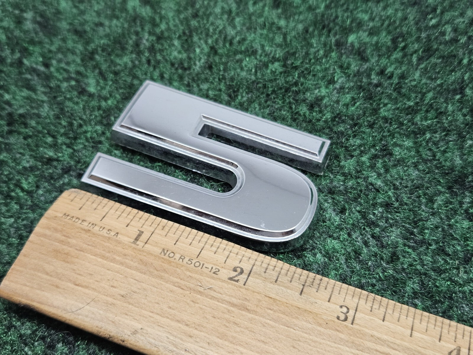OEM 3D "5" Chrome Individual Number Lettering Emblem Badge 3D Logo Nameplate 7S9