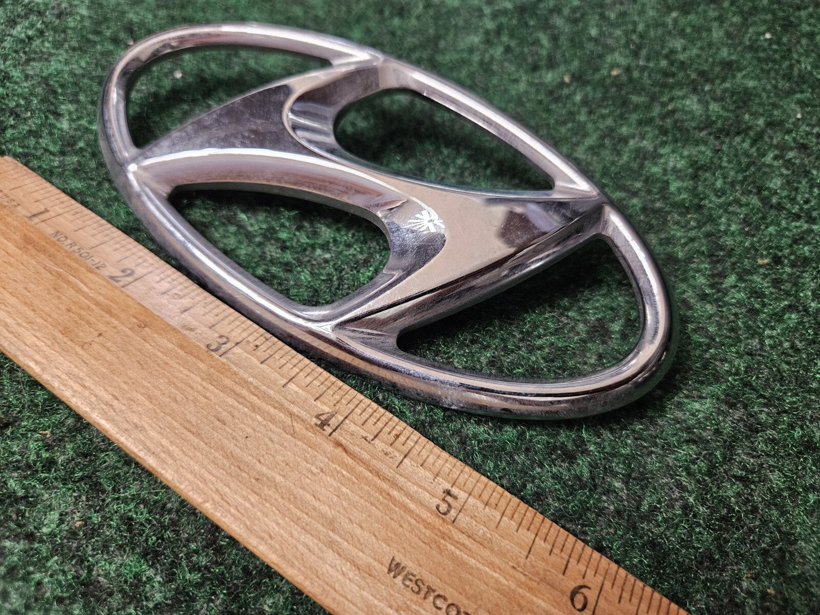 Hyundai Emblem Logo Symbol Badge Chrome OEM Nameplate Name Plate ~6" 3M4