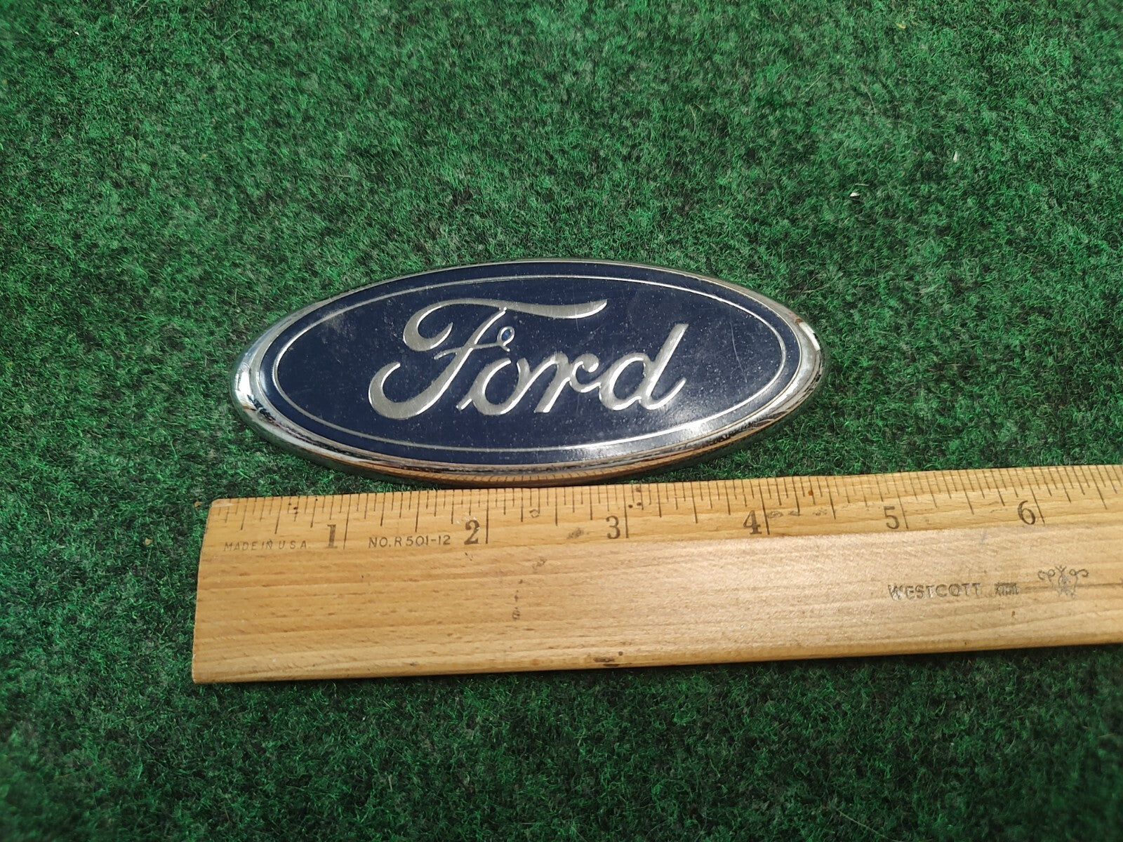 FORD Blue And Chrome Exterior Car Emblem Badge Nameplate OEM YL84-7843500-AB 3S7