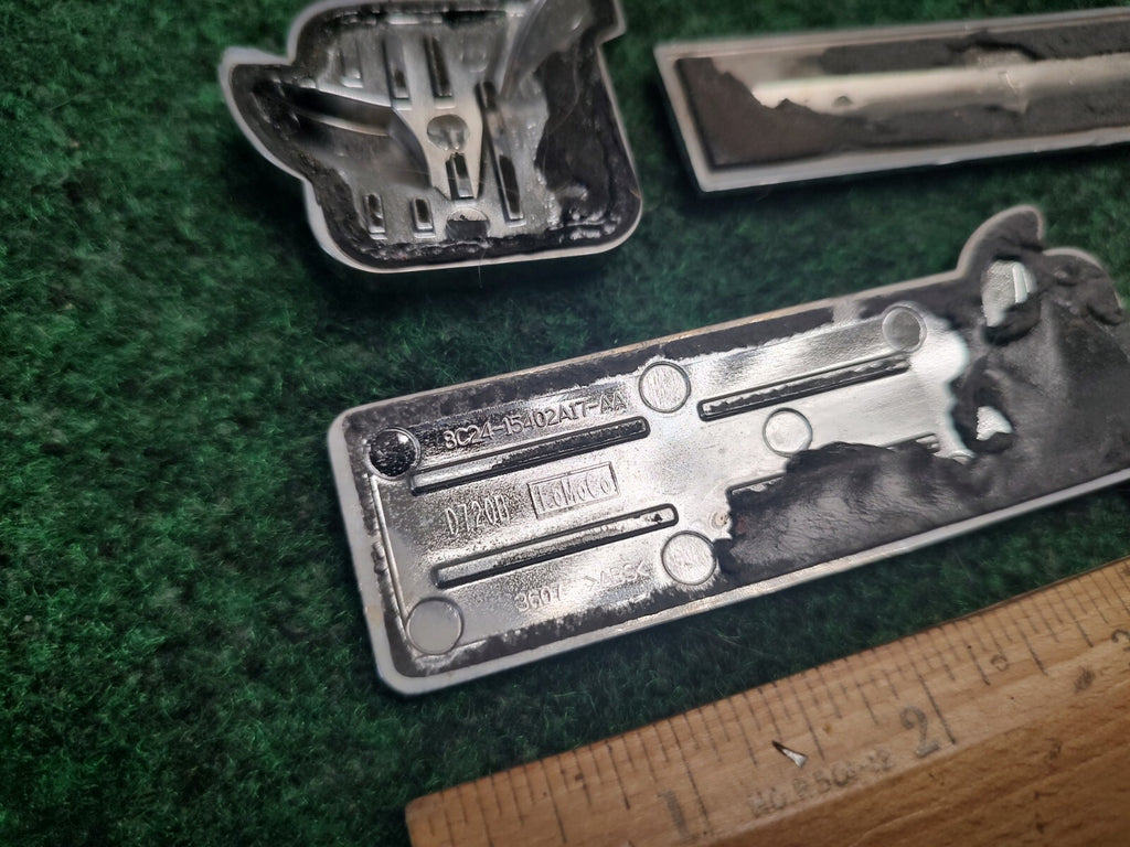 (3) Ford Rear Gate Chrome Flex Fuel Emblem Badge Logo Leaf Name Plate 4S3