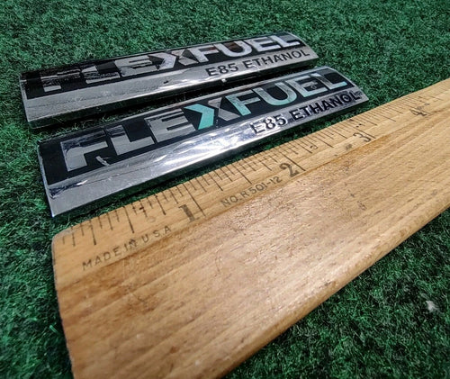 (2) Flex Fuel E85 Ethanol Emblem Badge Decal Chevrolet Ford  OEM 15910899 8L4