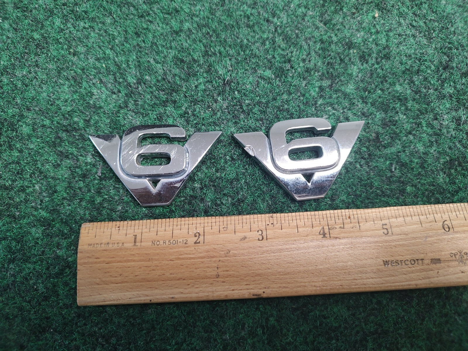 (2) Ford Escape V6 Front Side Fender Emblem Chrome OEM YL8416C144AB 4S3