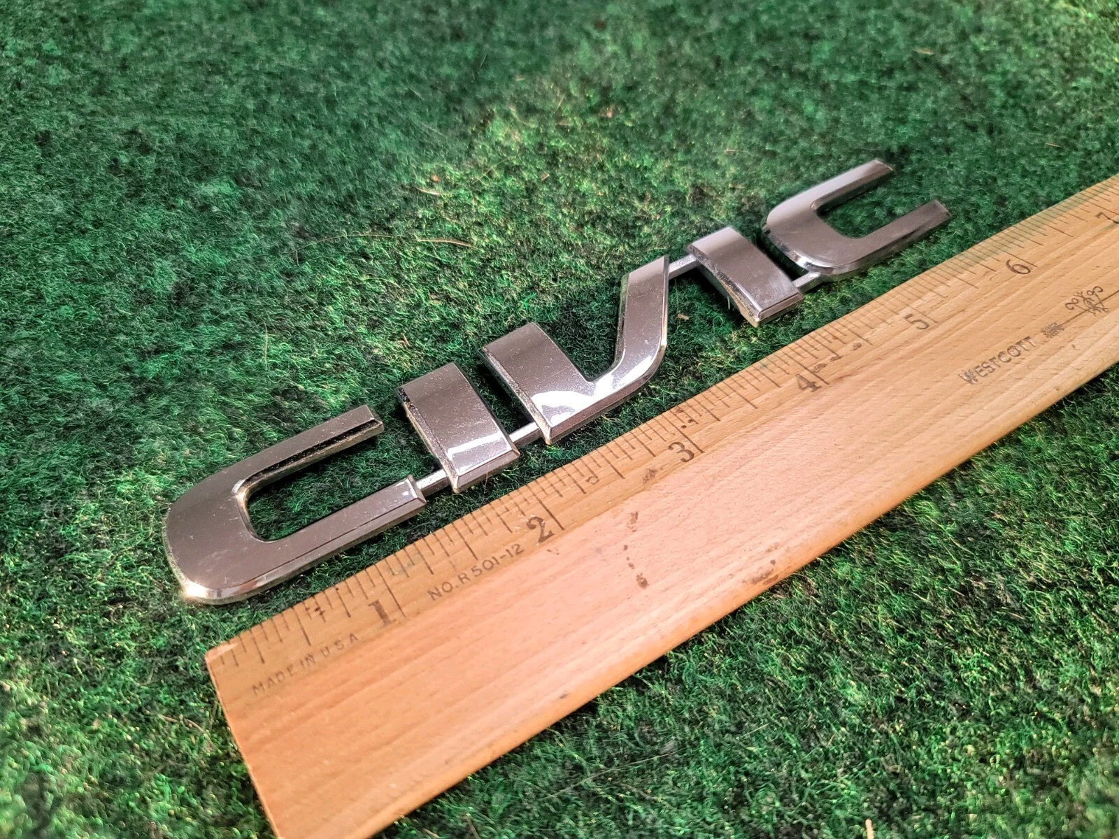 Honda OEM Civic 6" Chrome Plastic Emblem Badge Logo Nameplate Name Plate 2M6
