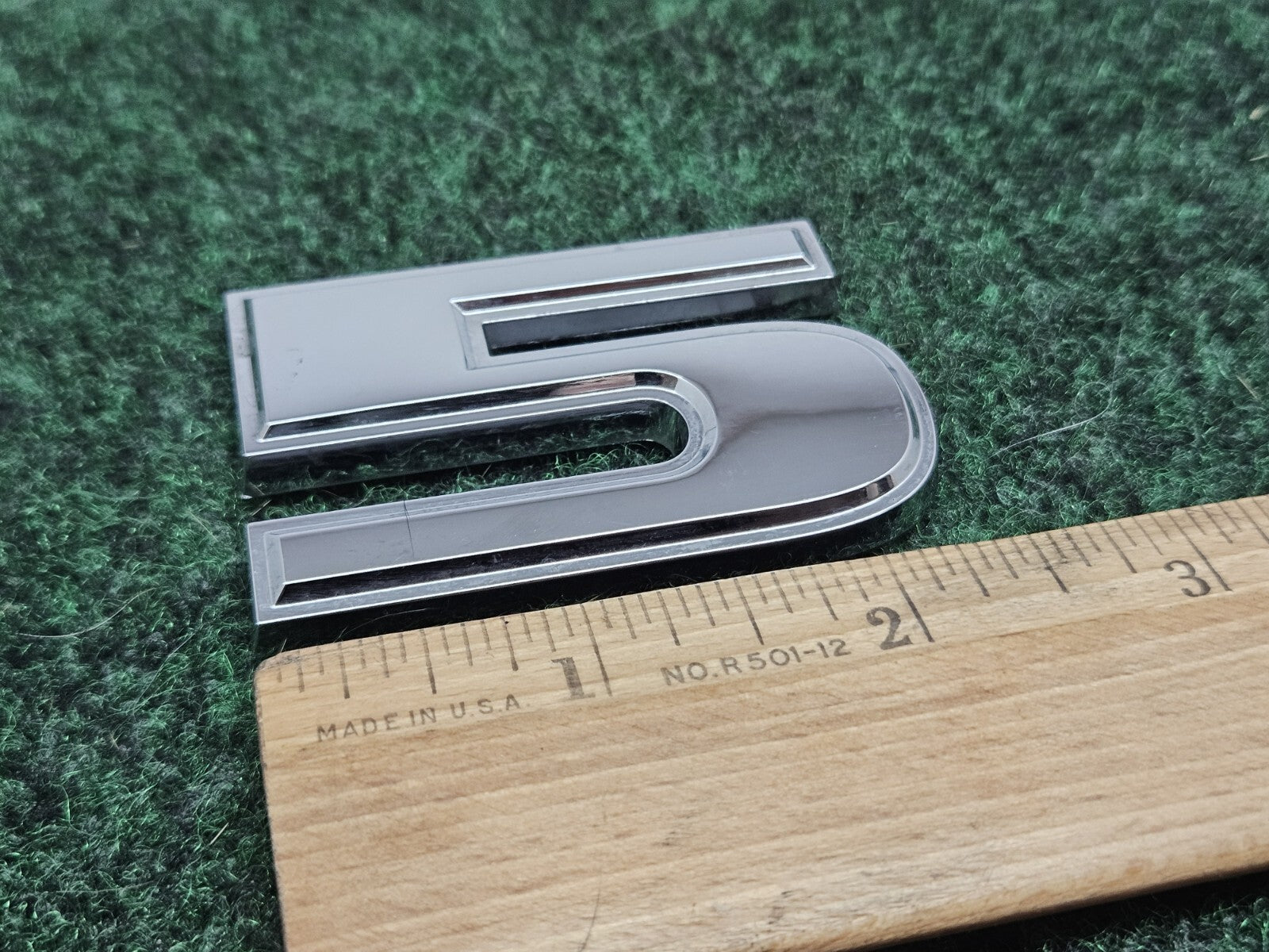 OEM 3D "5" Chrome Individual Number Lettering Emblem Badge 3D Logo Nameplate 7S7