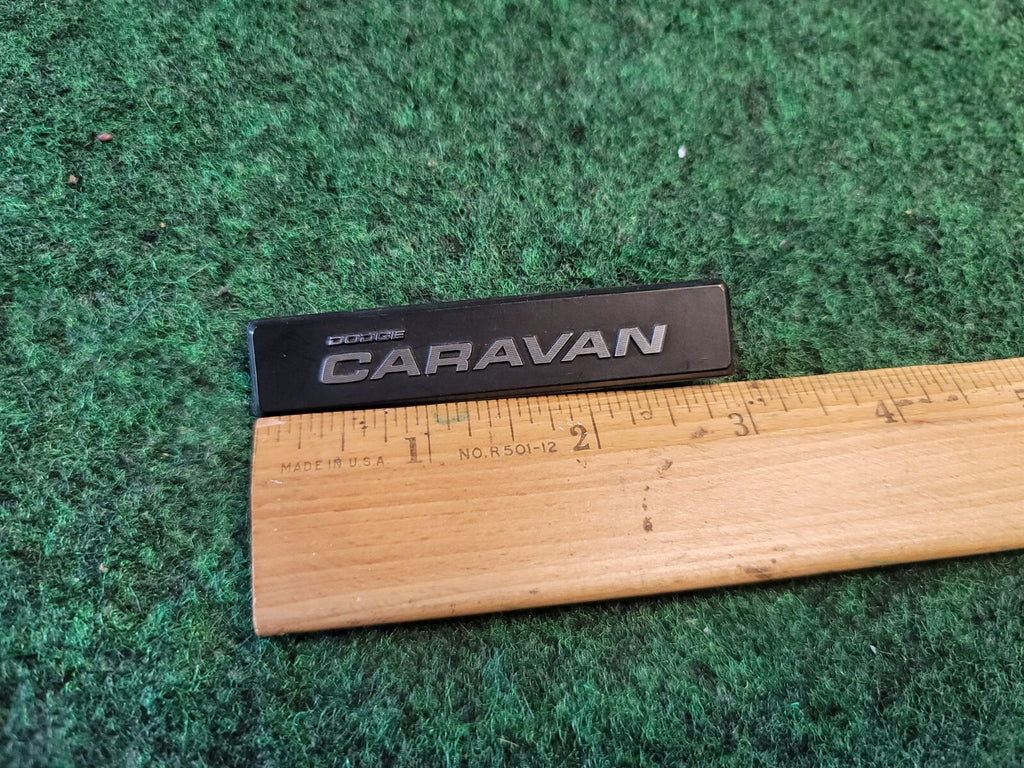 Mopar Interior Name Plate - "DODGE CARAVAN" - 1980's Emblem Badge Logo 1M6