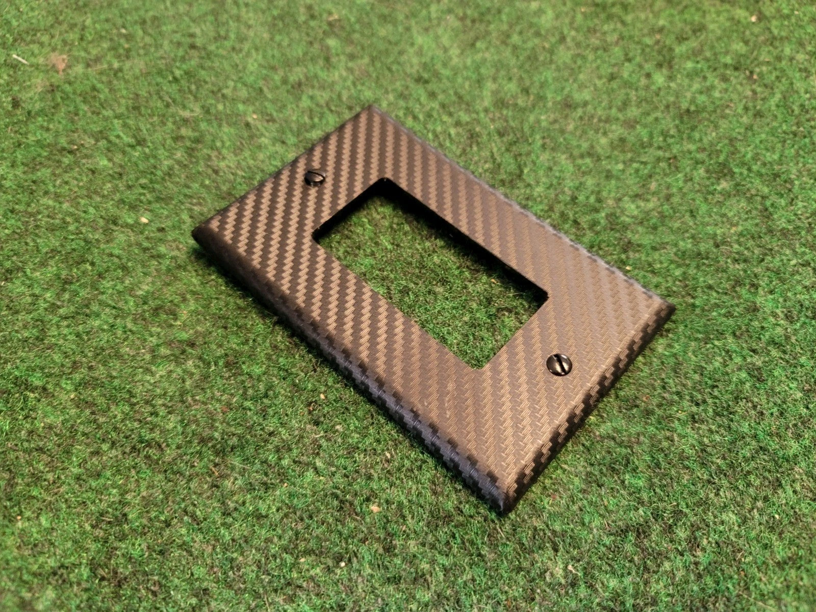 Wall Plate Decora Outlet Switch Cover 1 Gang UL Black Carbon Fiber