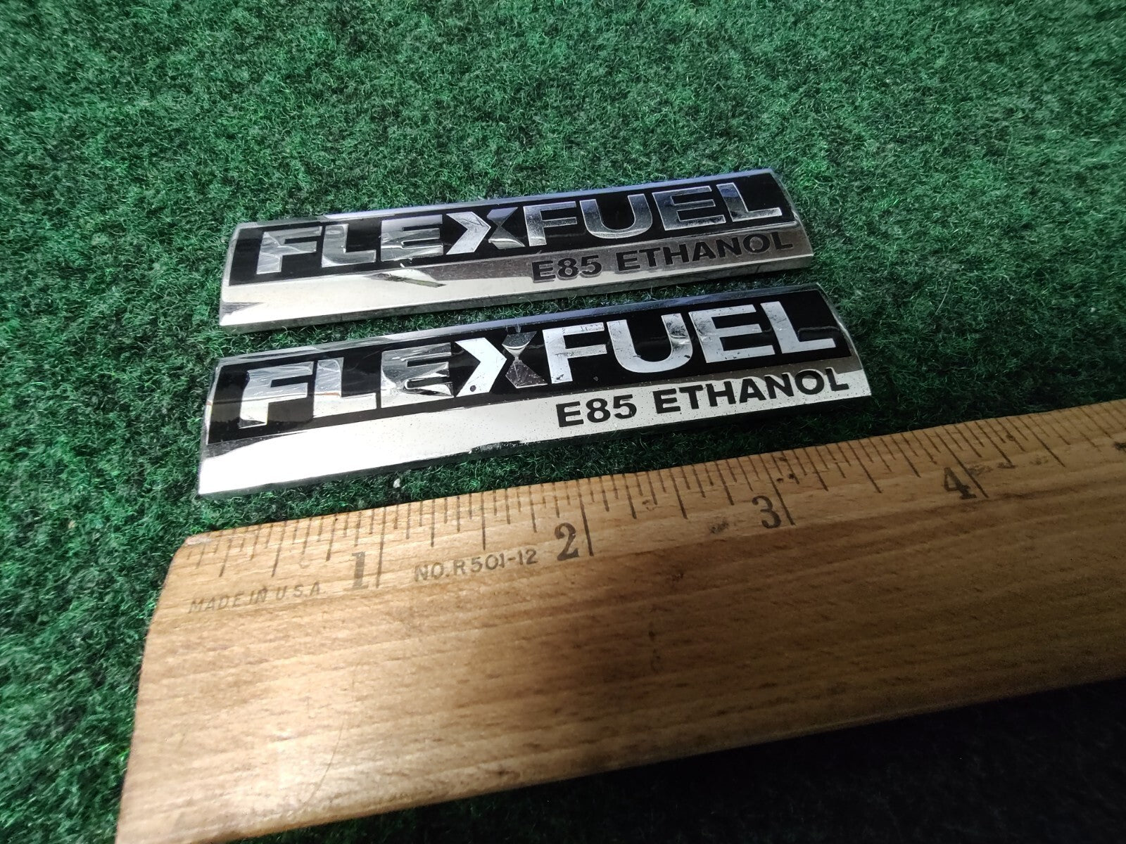 (2) Flex Fuel E85 Ethanol Emblem Badge Decal Chevrolet Ford  OEM 15910899 7L8