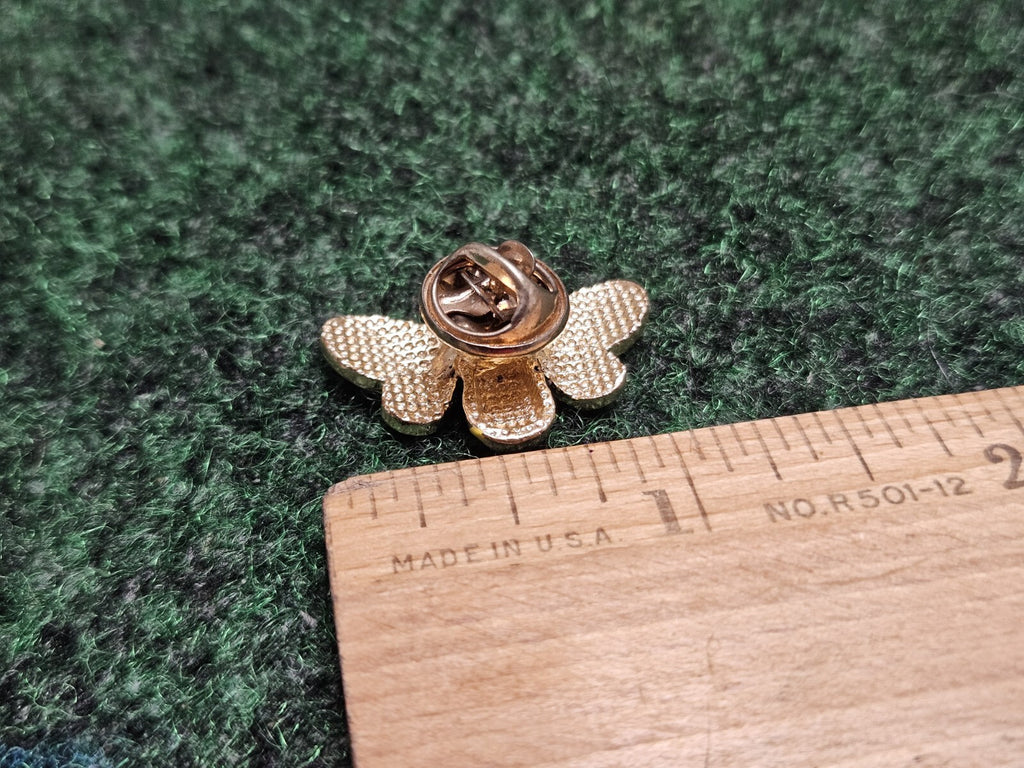 Colorful 1.2" Enamel Goldtone Bumble Bee Pin for Lapel Pack Hat w Pin Back