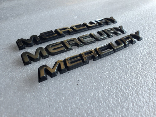 (3) MERCURY REAR GATE LID EMBLEM LOGO BADGE SYMBOL OEM NAMEPLATE VNTG