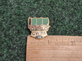 CWBA 1972 Covered Wagon Green Enamel Souvenir Goldtone Metal Lapel Pin Pinback