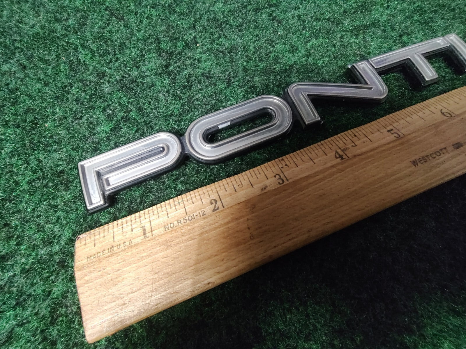 Pontiac OEM Vintage Plastic 10.75" Emblem Badge Logo Nameplate Name Insignia 6S4
