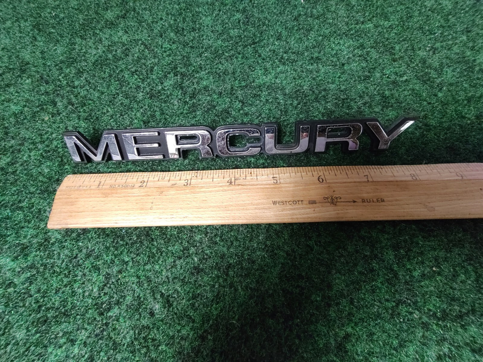 Mercury OEM Chrome Black 8" Emblem Badge Logo Nameplate Name Plate 6S5