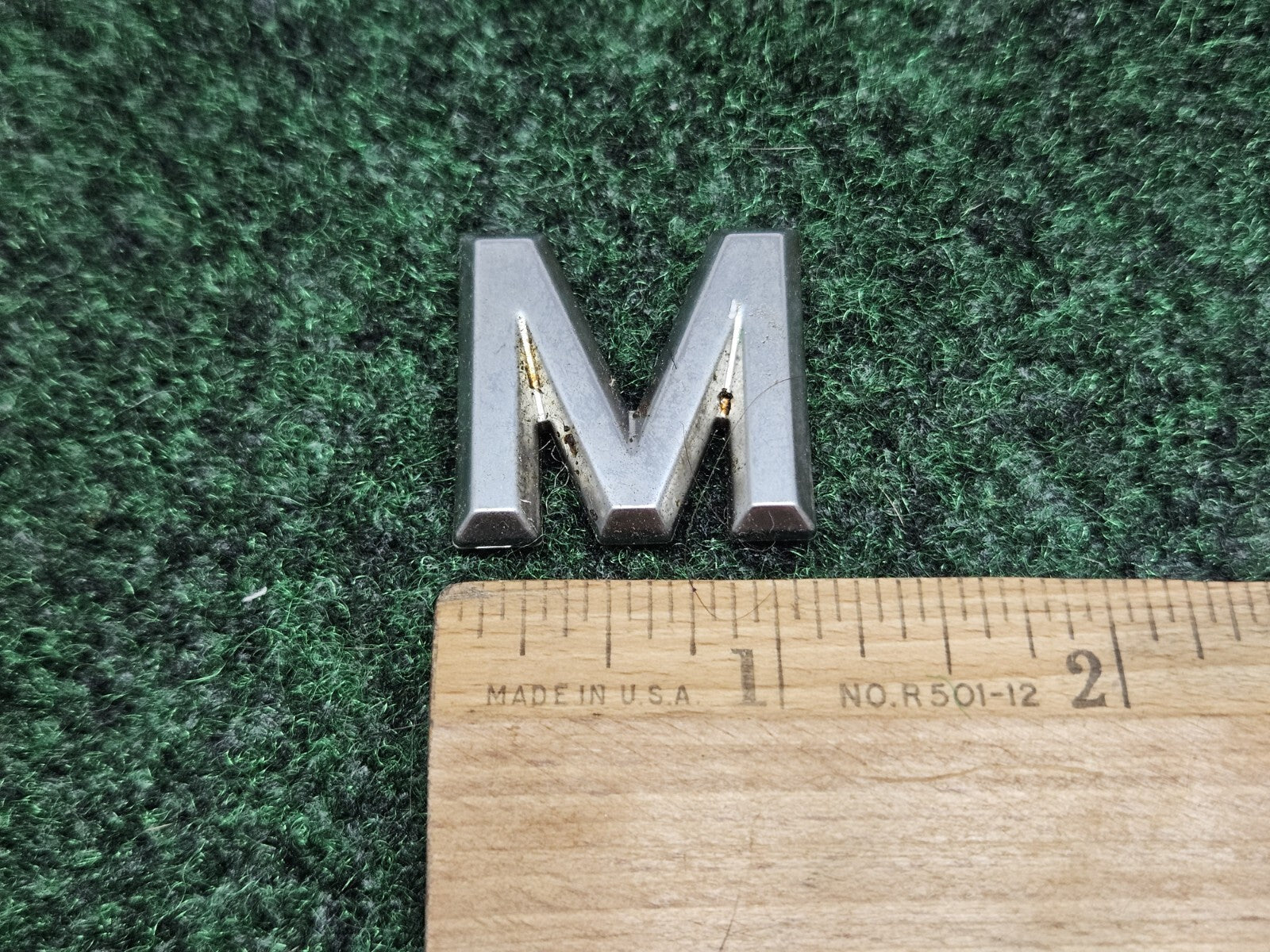 OEM "M" Silver Individual Letter Lettering Emblem Badge Logo Nameplate 7S6