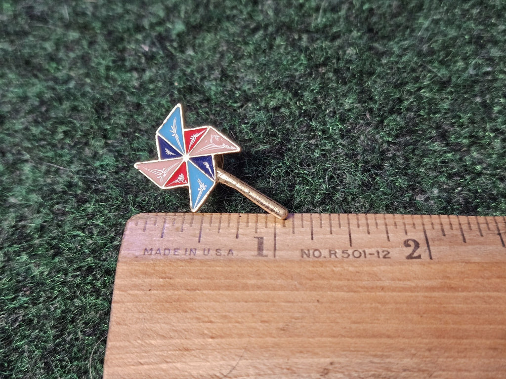 Blue, Red, & Pink Pinwheel Toy Fun Enamel Lapel Pin