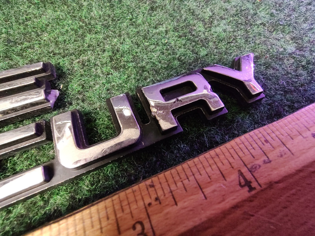 Mercury Name Plate Nameplate Emblem Logo Badge Rear Panel Chrome CRACKED 6S4