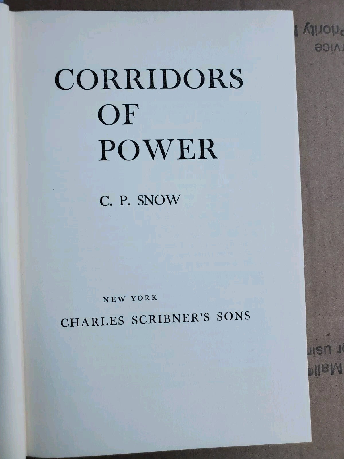 Corridors of Power by CP Snow 1964 Hardcover B2