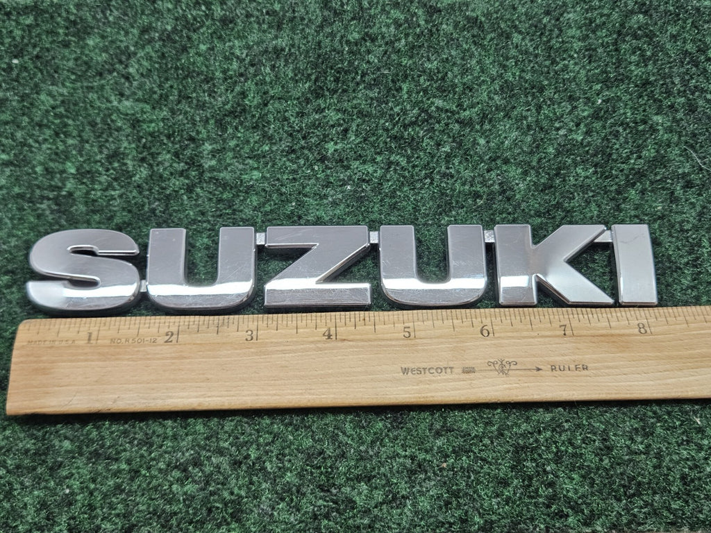 Suzuki OEM Chrome Plastic Emblem Badge Logo Nameplate Name Plate 8.25" GL2