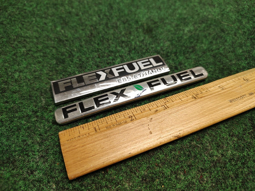 (2) Flex Fuel E85 Ethanol Emblem Badge Decal Chevrolet Ford  OEM 15910899 1S2