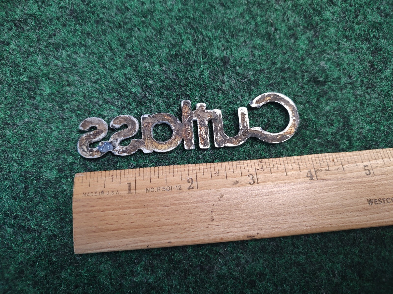 Oldsmobile Cutlass Emblem Nameplate Badge Chrome Metal OEM 4S3