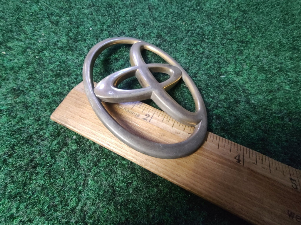 Toyota Chrome Emblem Logo Symbol Name Plate Gold See Measurements 4" 1S9