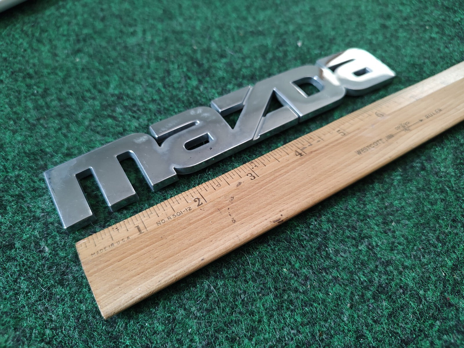 Mazda Chrome Rear Emblem Badge Logo Nameplate Badge OEM ~5.75 Inch 1S4