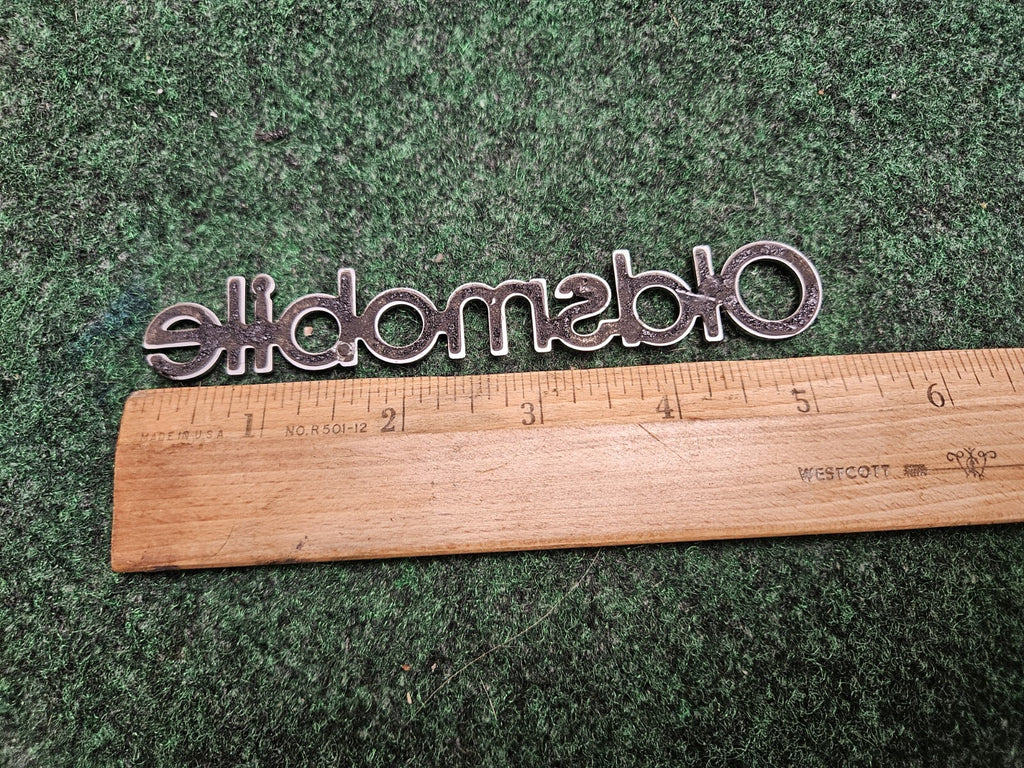 Oldsmobile Chrome Emblem Badge Logo Nameplate Name OEM Plate 5.25" 6M9