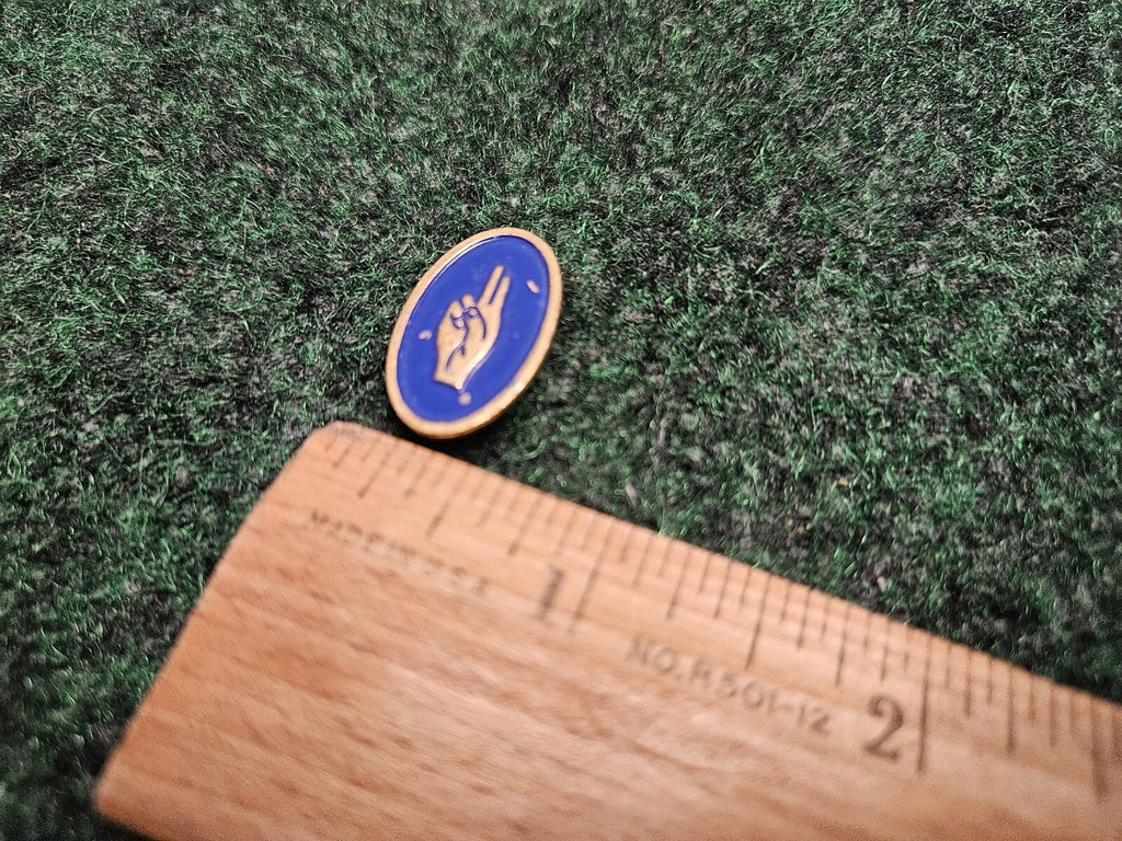 World Assn of Girl Guides & Girl Scouts Brownie Hand Sign Pin Vintage