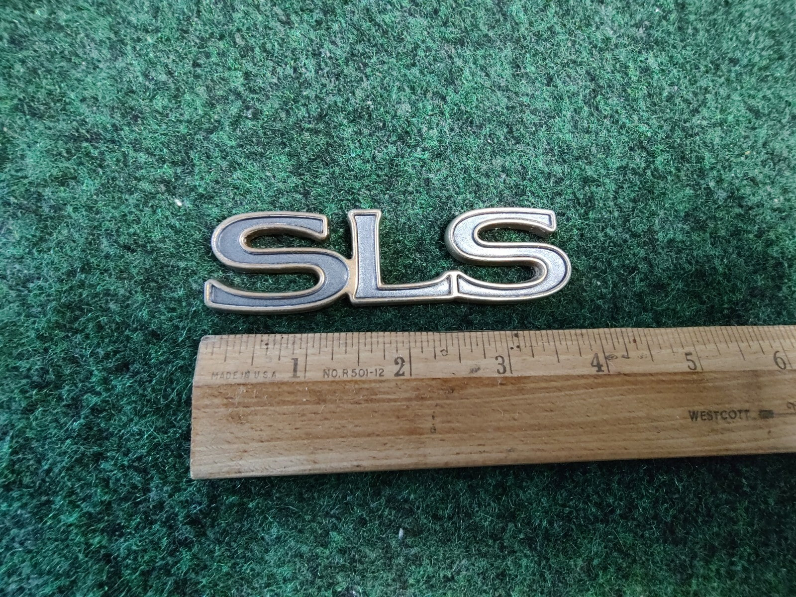 Cadillac OEM SLS Gray & Gold Rear Trunk Emblem Badge Logo Nameplate Name 8L4