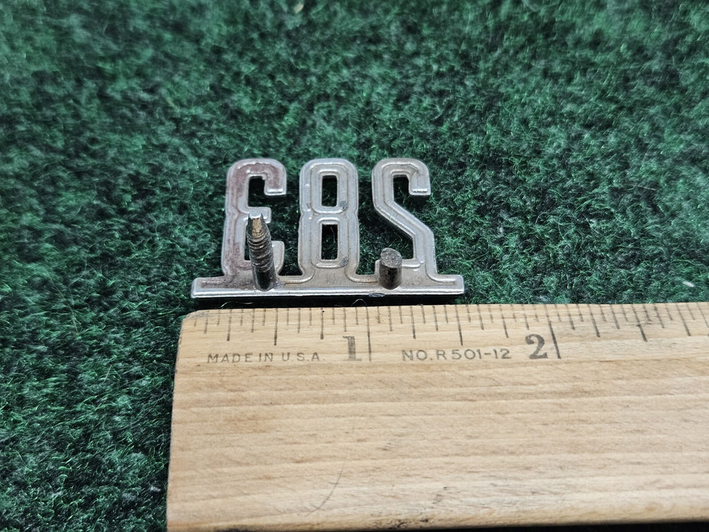 Vintage 1964-66 Chevy Impala Nova Chevelle Camaro "283" Emblem Metal 3863852 7S9