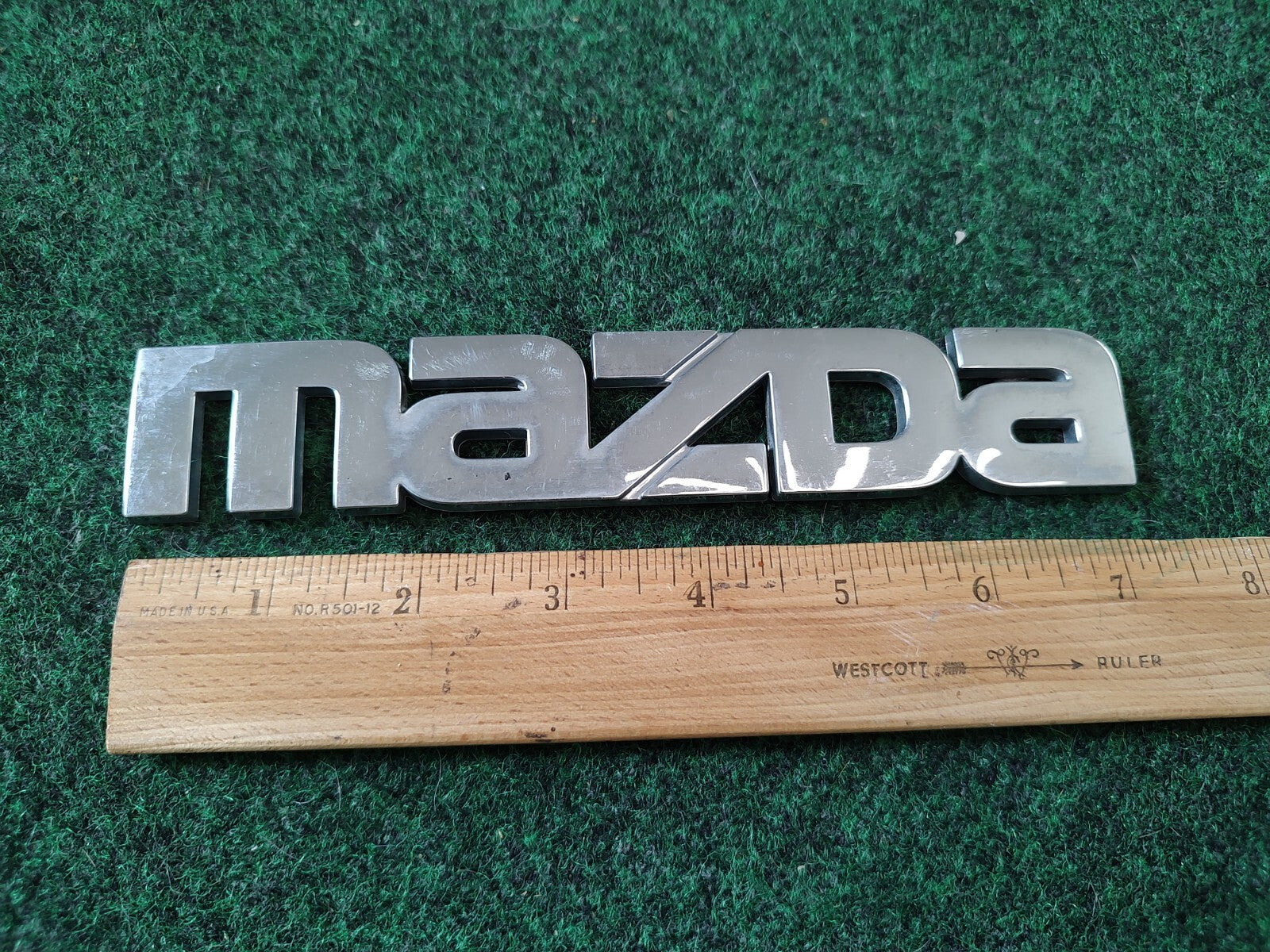 Mazda Chrome Rear Emblem Badge Logo Nameplate Badge OEM ~5.75 Inch 1S4