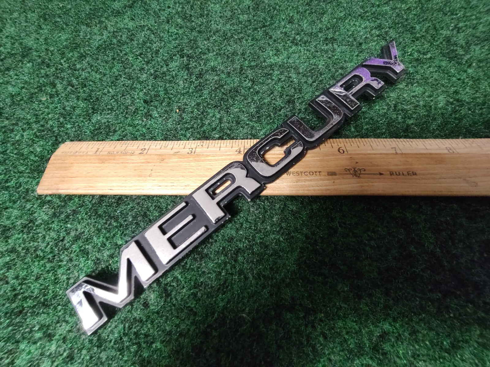 Mercury OEM Chrome Black 8" Emblem Badge Logo Nameplate Name Plate 6S5