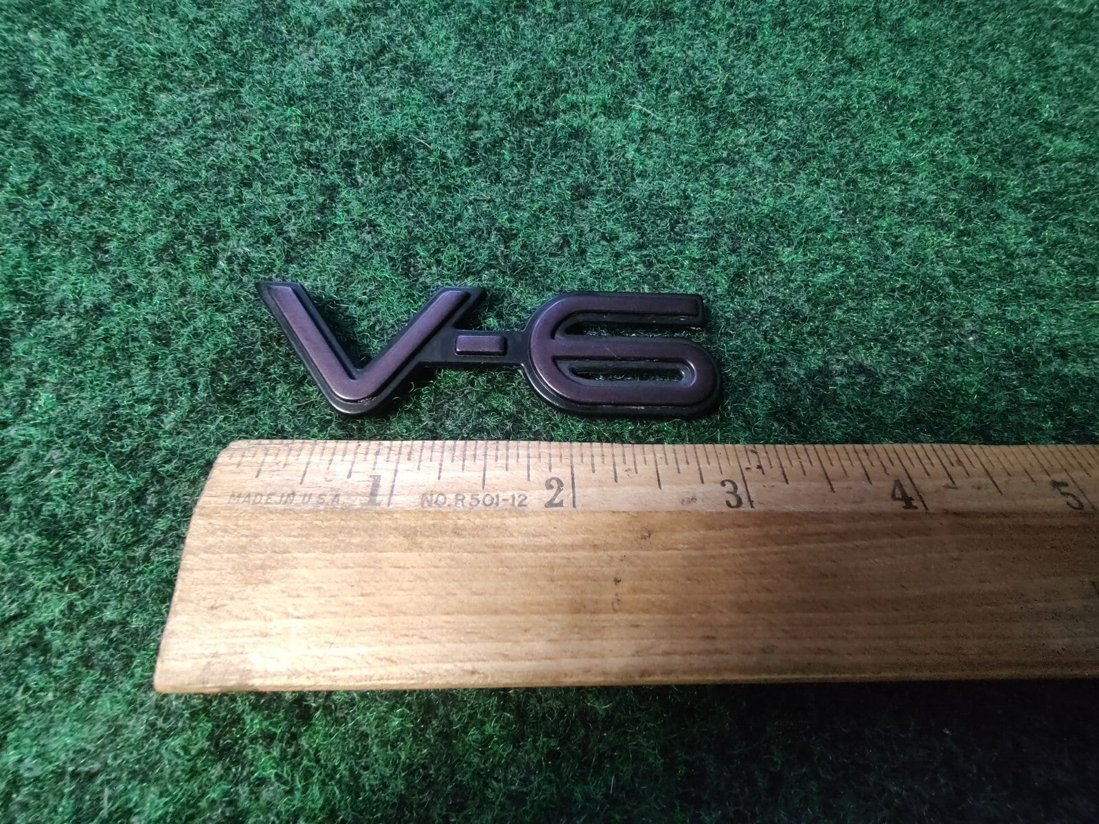 OEM V-6 V6 Purple & Black Plastic 3" Emblem Badge Logo Nameplate Name Plate 8L2