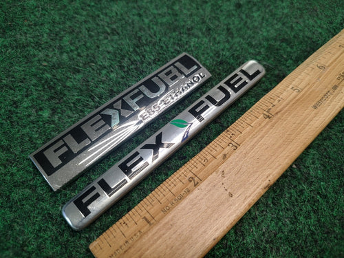 (2) Flex Fuel E85 Ethanol Emblem Badge Decal Chevrolet Ford  OEM 15910899 1S7