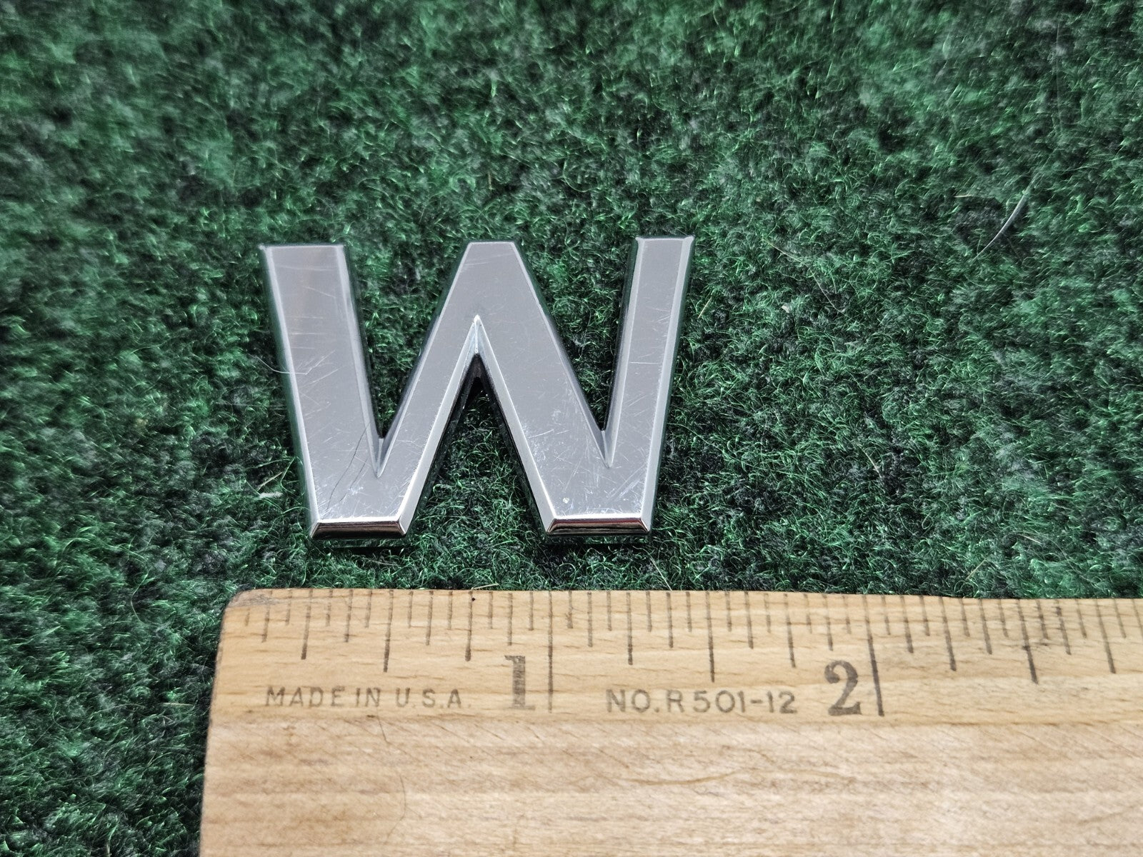 OEM "W" Chrome Individual Letter Lettering Emblem Badge Logo Nameplate 7S6