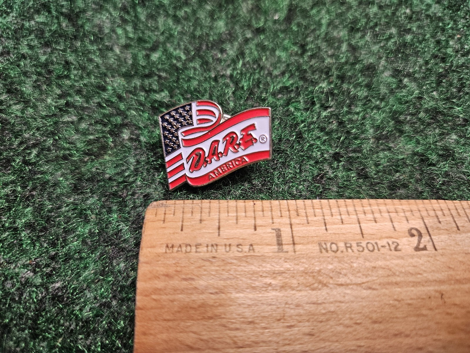 Drug Abuse Resistance Education D.A.R.E. - USA Flag Vintage Lapel Pin Tie Tack