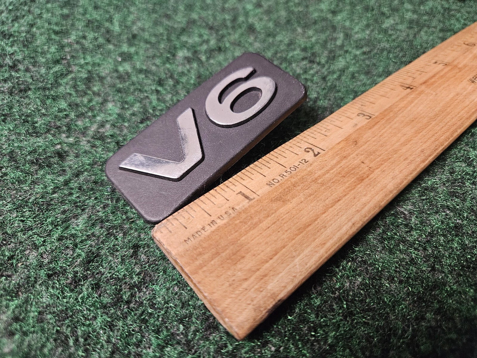 OEM V-6 V6 Black Plastic Emblem Badge Logo Nameplate Name Plate 4S1