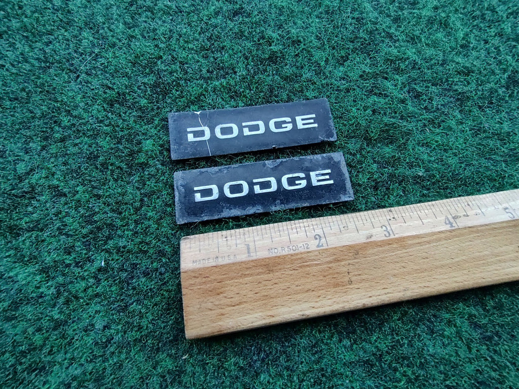 (2) Vintage Dodge OEM Front Rear Emblem Badge Logo Name Plate 5S3