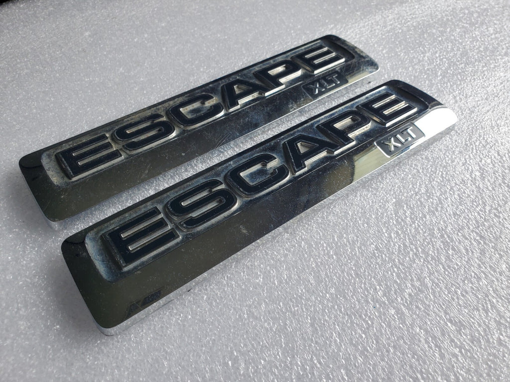 (2) 2008 09 10 11 12 FORD ESCAPE XLT REAR GATE CHROME EMBLEM LOGO BADGE OEM 2L3