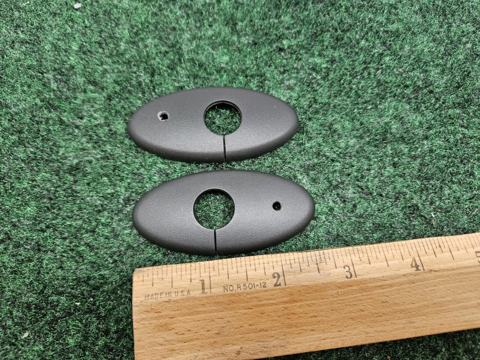 (2) 2013-2015 Ford Focus Black Front Left Right Sun Visor Cover Trim OEM 7S9