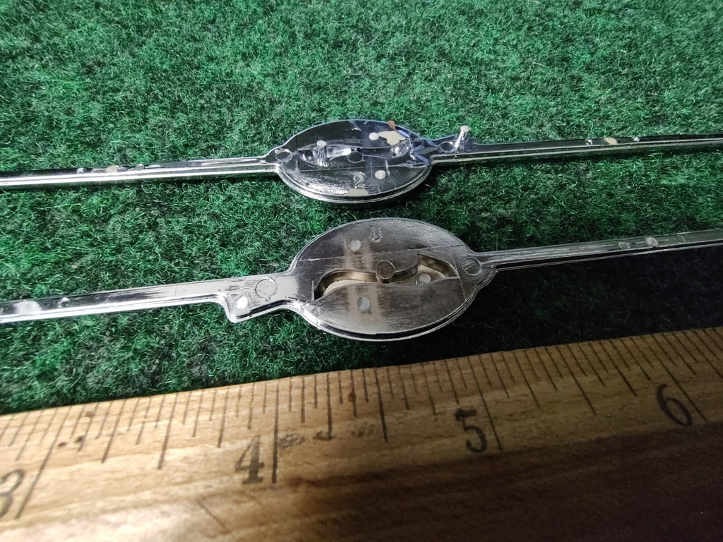 (2) CHEVROLET IMPALA EMBLEM OEM SILVER BLACK CHROME GENUINE 7S1
