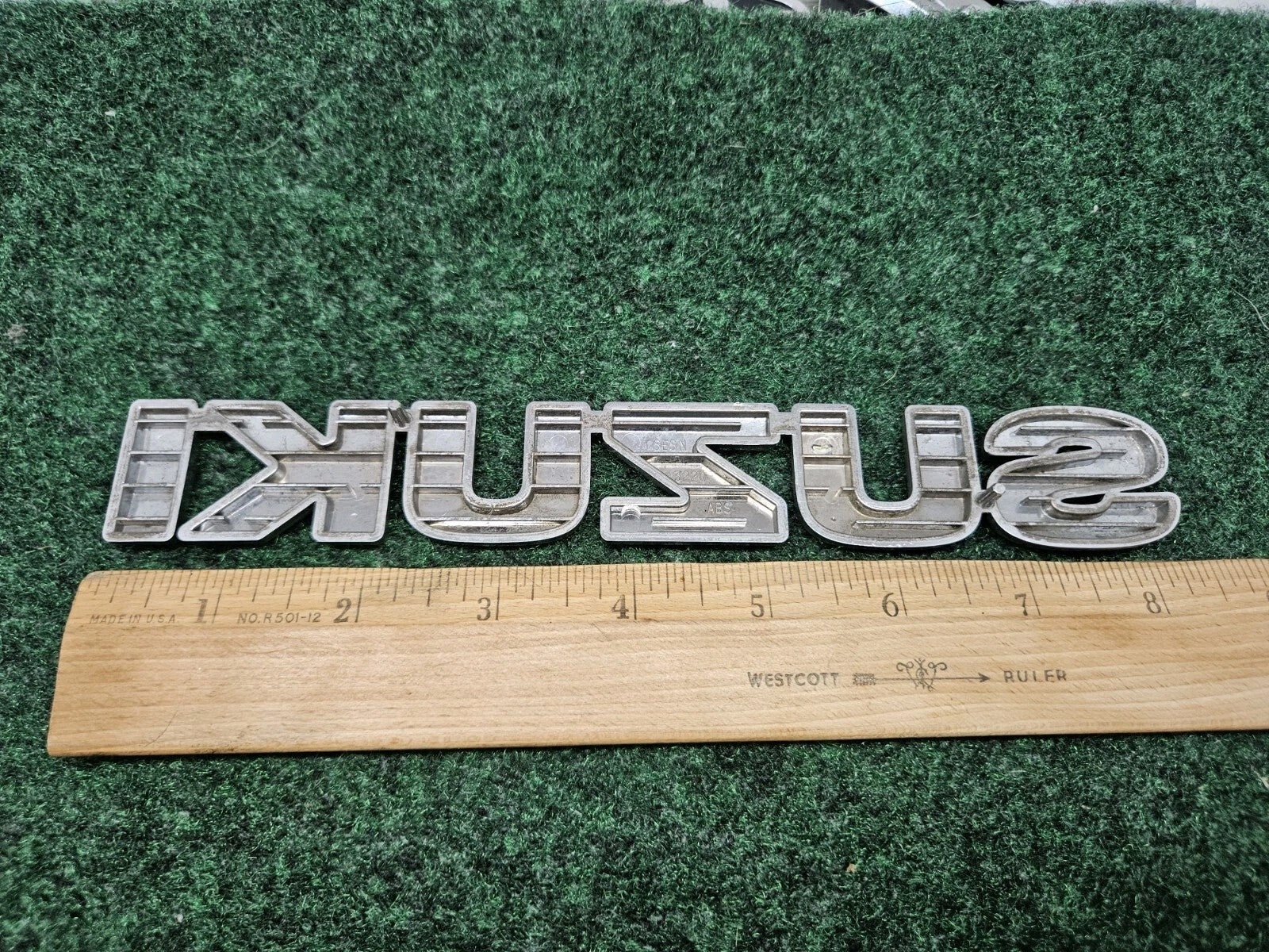 Suzuki OEM Chrome Plastic Emblem Badge Logo Nameplate Name Plate 8.25" GL2