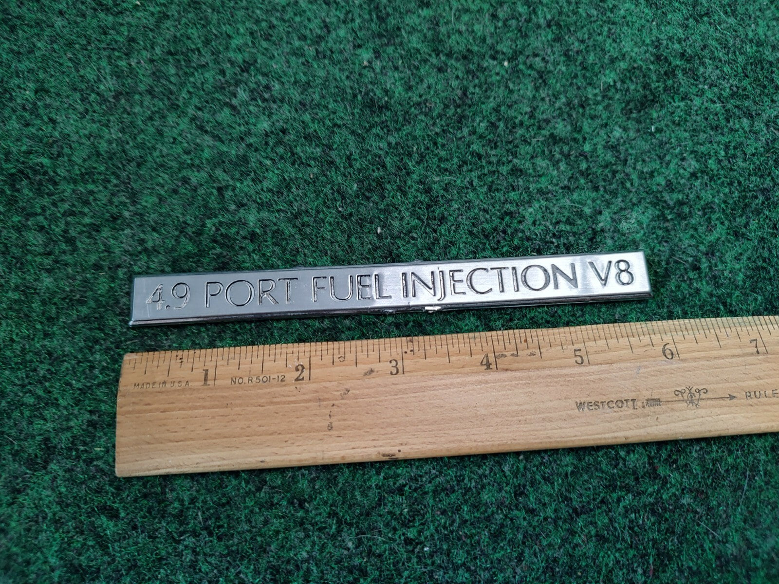 Cadillac 4.9 Port Fuel Injection V8 Machined Emblem Metal Badge Nameplate 1S5