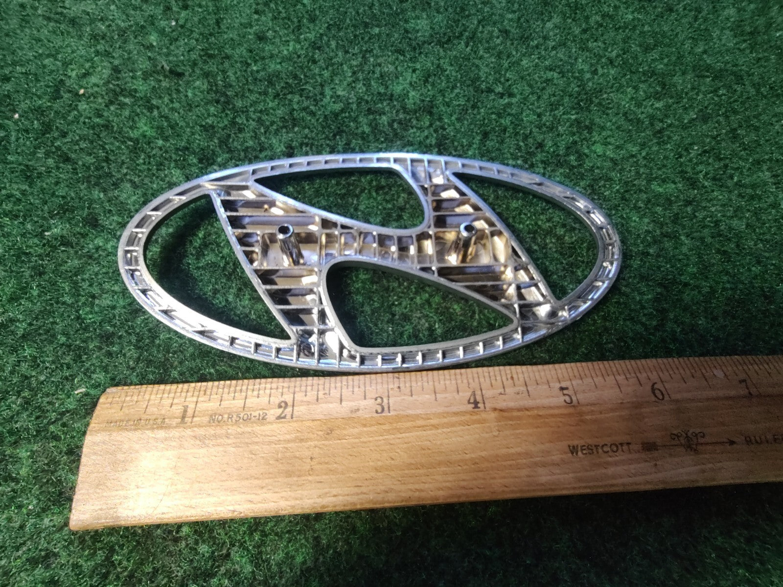 Hyundai Emblem Logo Symbol Badge Chrome OEM Nameplate Name Plate ~6" 7S3