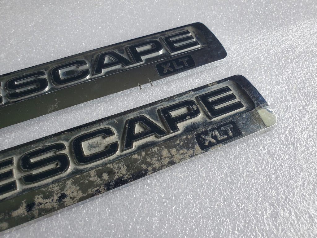 (2) 2008 09 10 11 12 FORD ESCAPE XLT REAR GATE CHROME EMBLEM LOGO BADGE OEM 2L3