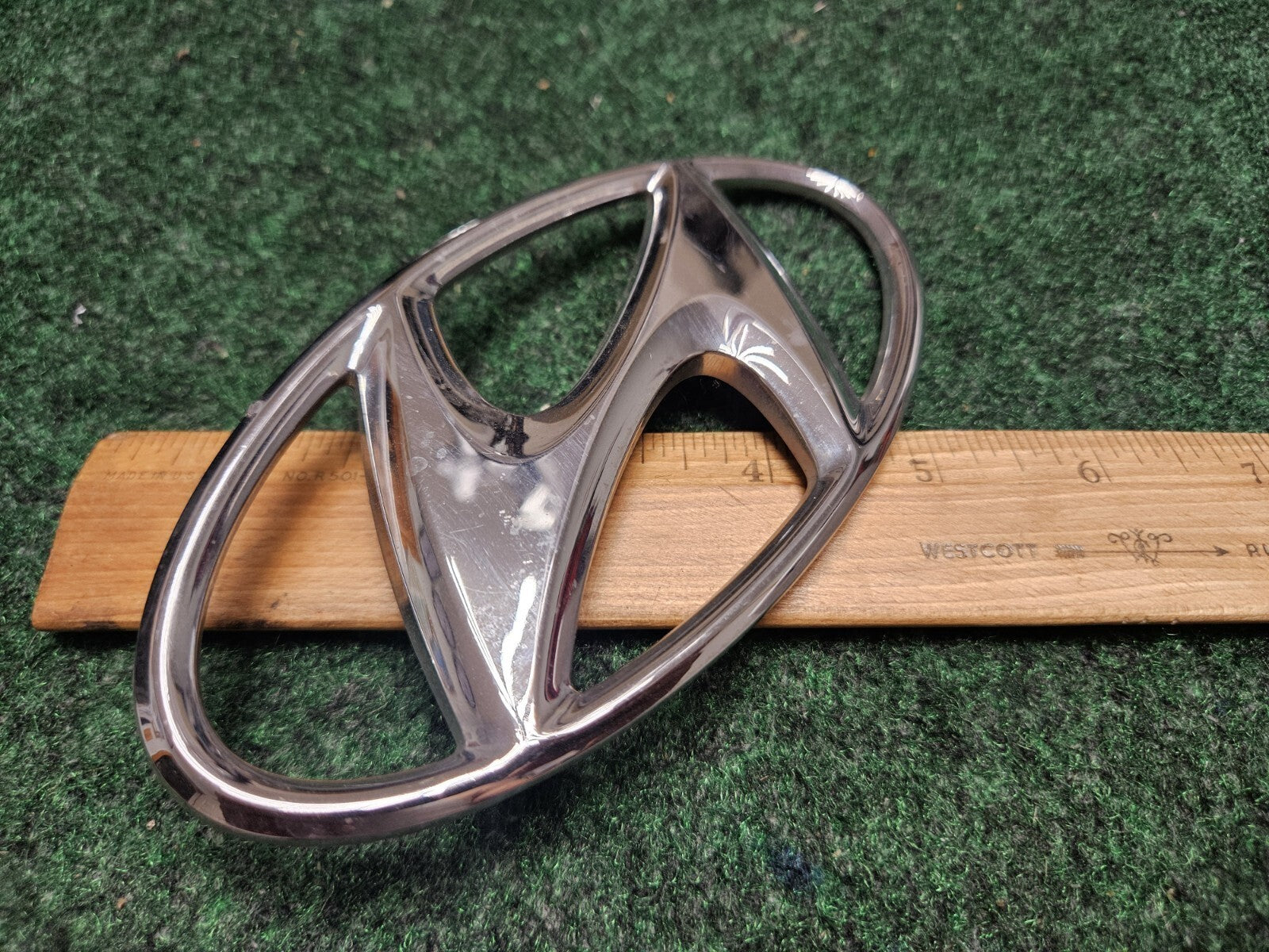Hyundai Emblem Logo Symbol Badge Chrome OEM Nameplate Name Plate ~6" 5M3