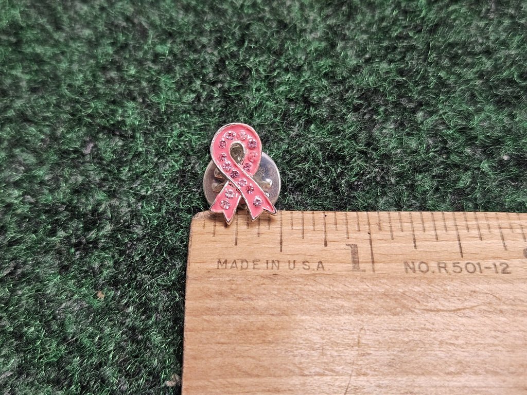 Enamel Crystal Breast Cancer Awareness Brooch Pin Pink Ribbon
