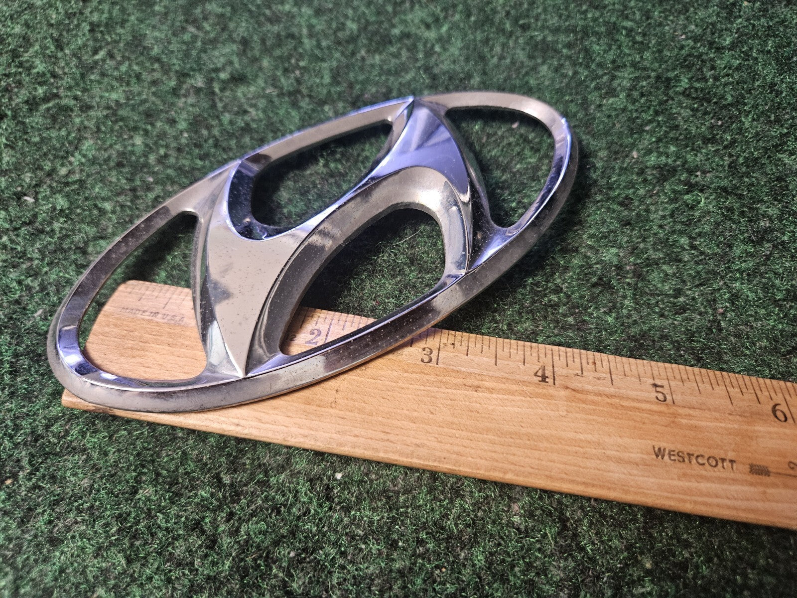 Hyundai Emblem Logo Symbol Badge Chrome OEM Nameplate Name Plate ~5.75" 4M8
